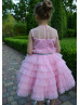 Pink Multi-layered Tulle Flower Girl Dress